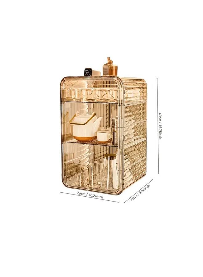 Two Layers Transparent White Cup Storage Rack Holder For Coffee Mug Tea Set - Image 5